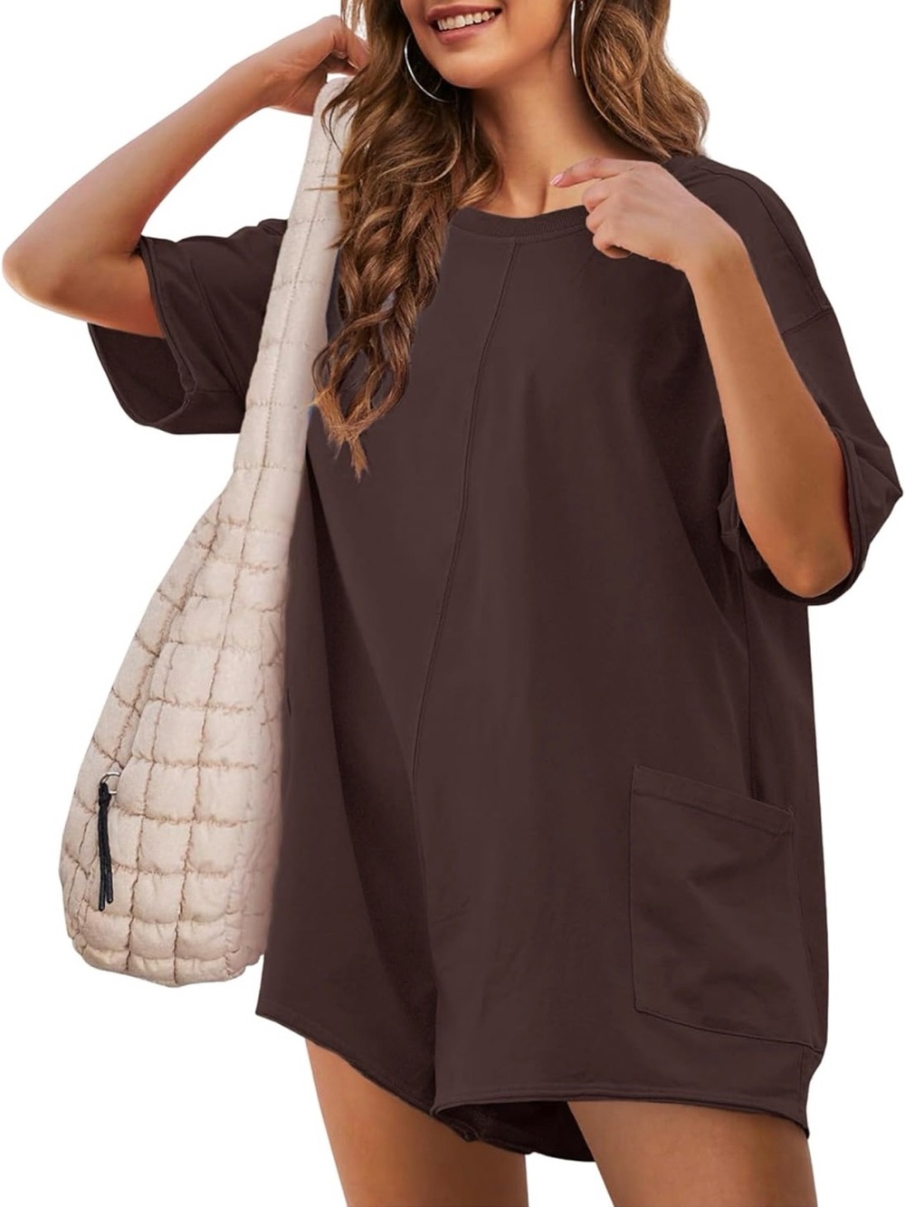 NWT Casual Pocket Romper- Brown 3XL